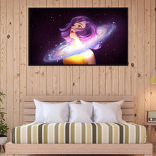 Load image into Gallery viewer, Girl With Stars 70*40CM(Canvas) Full Round Drill Diamond Painting
