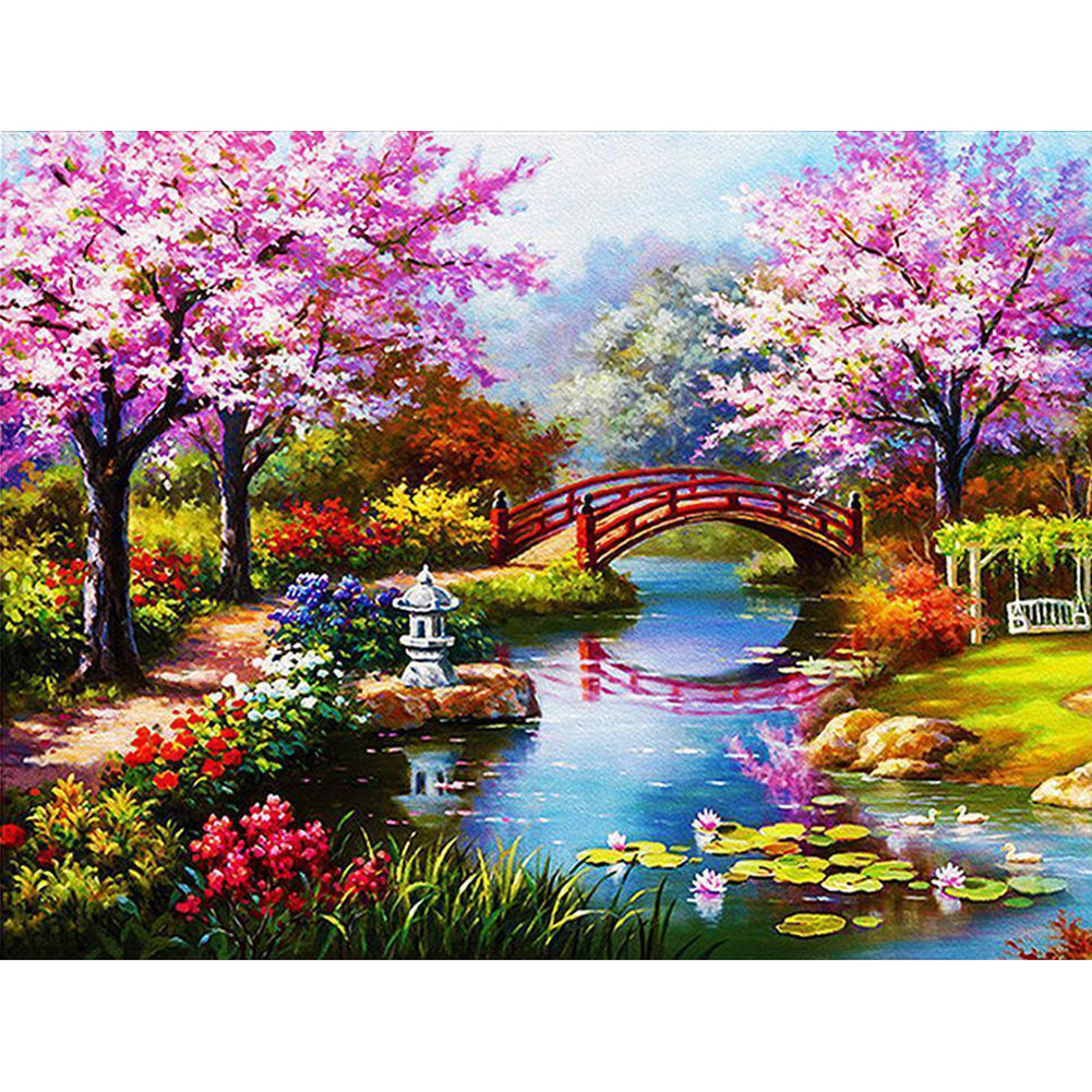 Yishu - Bridge Over The River - 60*45CM 11CT 3 Stamped Cross Stitch