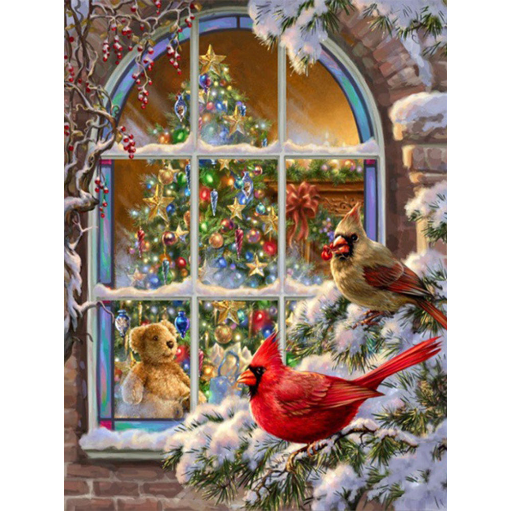 Yishu - Christmas Cardinal - 40*53CM 11CT 3 Stamped Cross Stitch