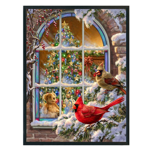 Yishu - Christmas Cardinal - 40*53CM 11CT 3 Stamped Cross Stitch