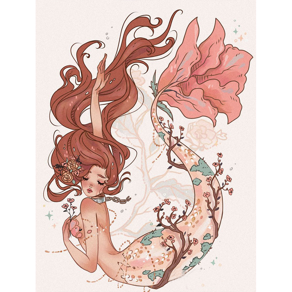 Mermaid 30*40CM(Canvas) Full Round Drill Diamond Painting