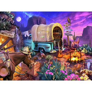 Camping Night 50*40CM(Canvas) Full Round Drill Diamond Painting