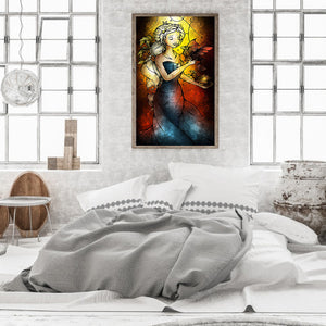 Glass Painted Girl 35*55CM(Canvas) Full Round Drill Diamond Painting