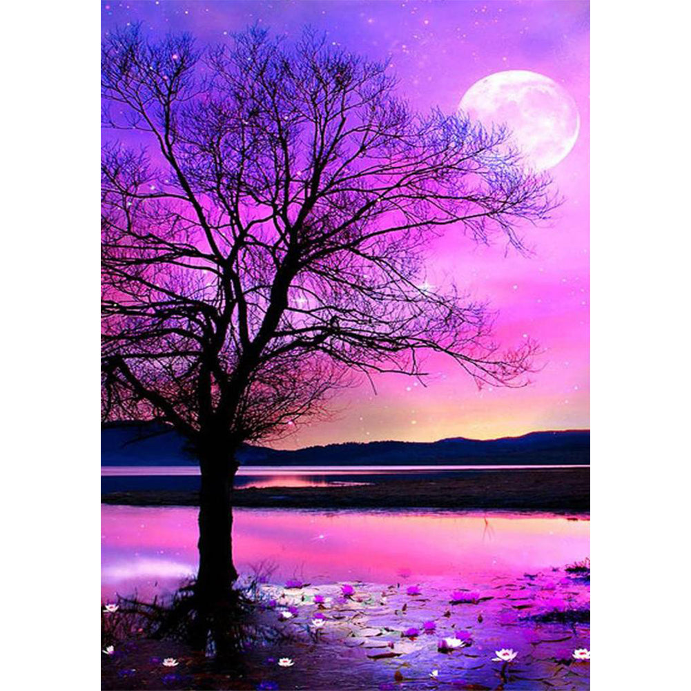 Purple Aurora Nightscape 40*50CM(Canvas) Full Round Drill Diamond Painting