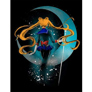 Sailor Moon Silhouette 30*40CM(Canvas) Full Round Drill Diamond Painting