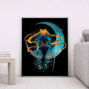 Sailor Moon Silhouette 30*40CM(Canvas) Full Round Drill Diamond Painting