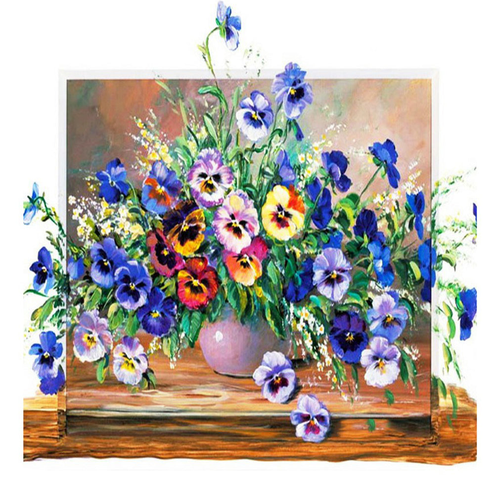 Violet 40*40CM(Canvas) Full Round Drill Diamond Painting