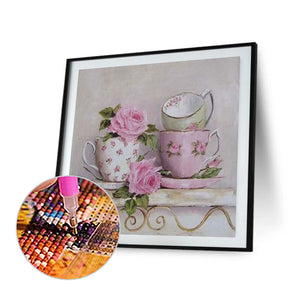 Afternoon Tea Cup 40*40CM(Canvas) Full Round Drill Diamond Painting