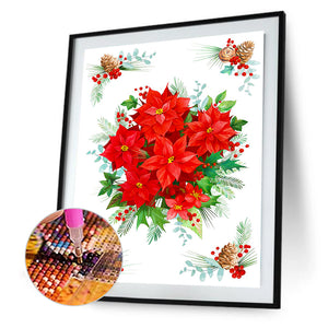 Poinsettia 30*40CM(Canvas) Full Round Drill Diamond Painting