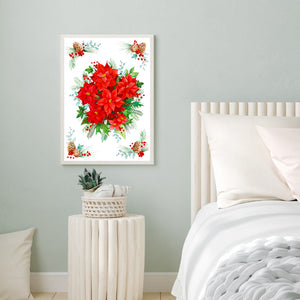 Poinsettia 30*40CM(Canvas) Full Round Drill Diamond Painting