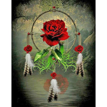 Load image into Gallery viewer, Red Rose Dreamcatcher 40*50CM(Canvas) Full Round Drill Diamond Painting
