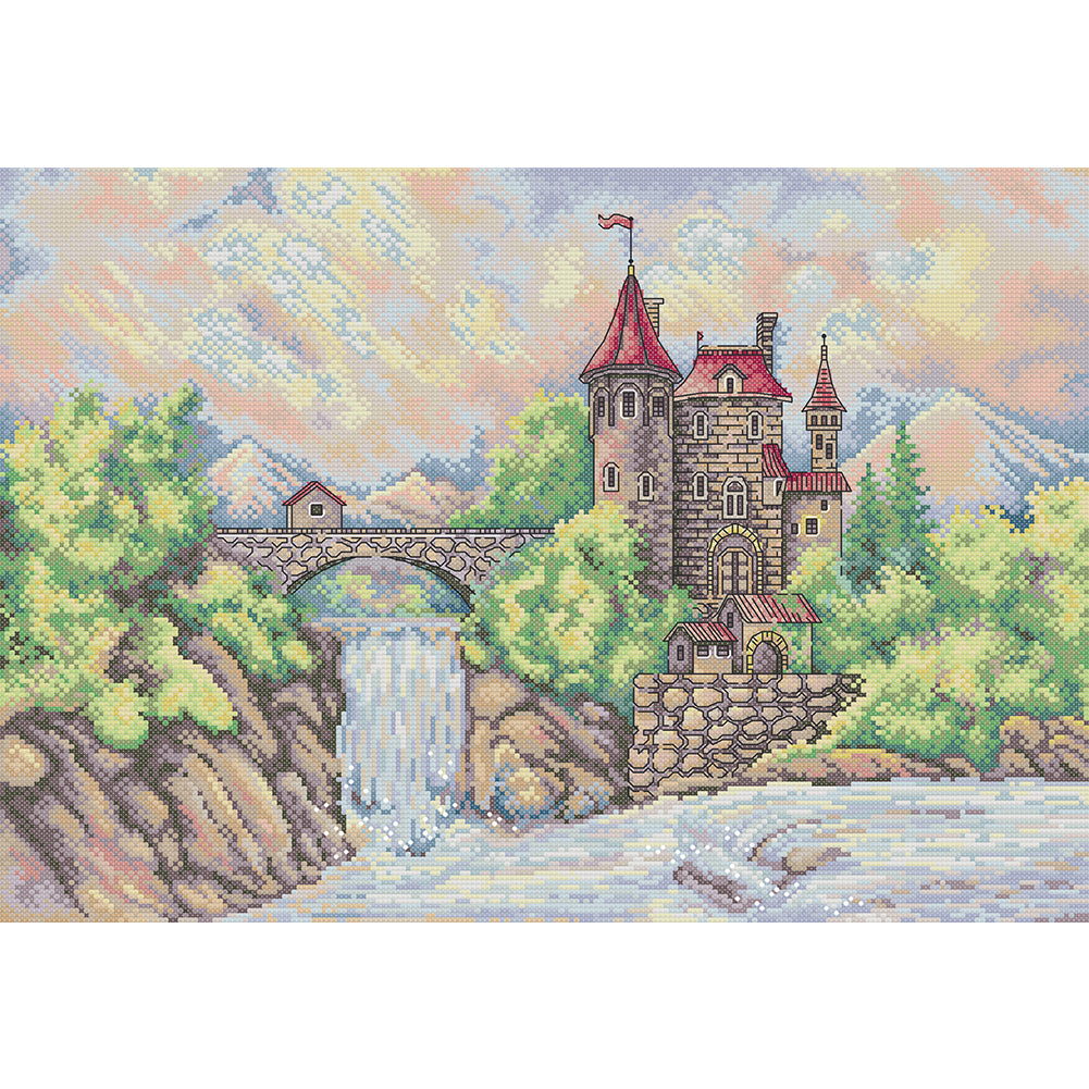 Joy Sunday - Forest Castle - 48*36CM 14CT 2 Stamped Cross Stitch