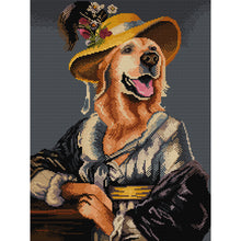 Load image into Gallery viewer, Joy Sunday - Golden Retriever - 37*47CM 14CT 2 Counted Cross Stitch
