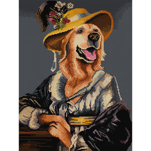 Joy Sunday - Golden Retriever - 37*47CM 14CT 2 Counted Cross Stitch