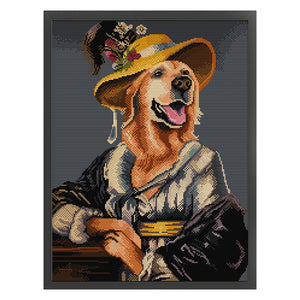 Joy Sunday - Golden Retriever - 37*47CM 14CT 2 Counted Cross Stitch