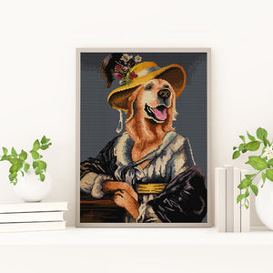 Joy Sunday - Golden Retriever - 37*47CM 14CT 2 Counted Cross Stitch