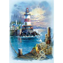 Load image into Gallery viewer, Lighthouse On The Sea 50*60CM(Canvas) Full Round Drill Diamond Painting
