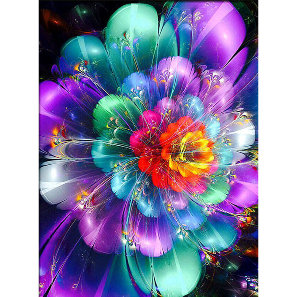 Yishu - Colorful Flowers - 40*54CM 11CT 3 Stamped Cross Stitch