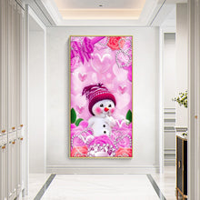 Load image into Gallery viewer, Pink Snowman 40*70CM(Canvas) Full Round Drill Diamond Painting
