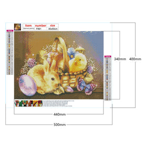 Easter Bunny Egg 50*40CM(Canvas) Full Square Drill Diamond Painting