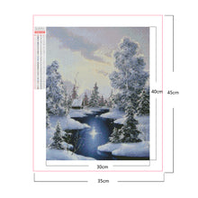 Load image into Gallery viewer, Winter River Snow Scene 30*40CM(Picture) Full Square Drill Diamond Painting
