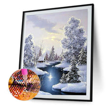 Load image into Gallery viewer, Winter River Snow Scene 30*40CM(Picture) Full Square Drill Diamond Painting
