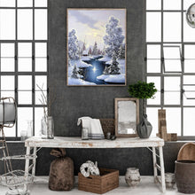 Load image into Gallery viewer, Winter River Snow Scene 30*40CM(Picture) Full Square Drill Diamond Painting
