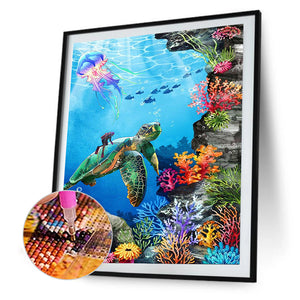 Sea Turtle 30*40CM(Picture) Full Square Drill Diamond Painting
