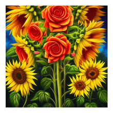 Load image into Gallery viewer, Blooming Roses And Sunflowers 30*30CM(Canvas) Full Round Drill Diamond Painting
