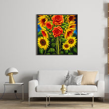Load image into Gallery viewer, Blooming Roses And Sunflowers 30*30CM(Canvas) Full Round Drill Diamond Painting
