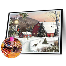 Load image into Gallery viewer, Christmas Snow House 60*50CM(Canvas) Full Round Drill Diamond Painting
