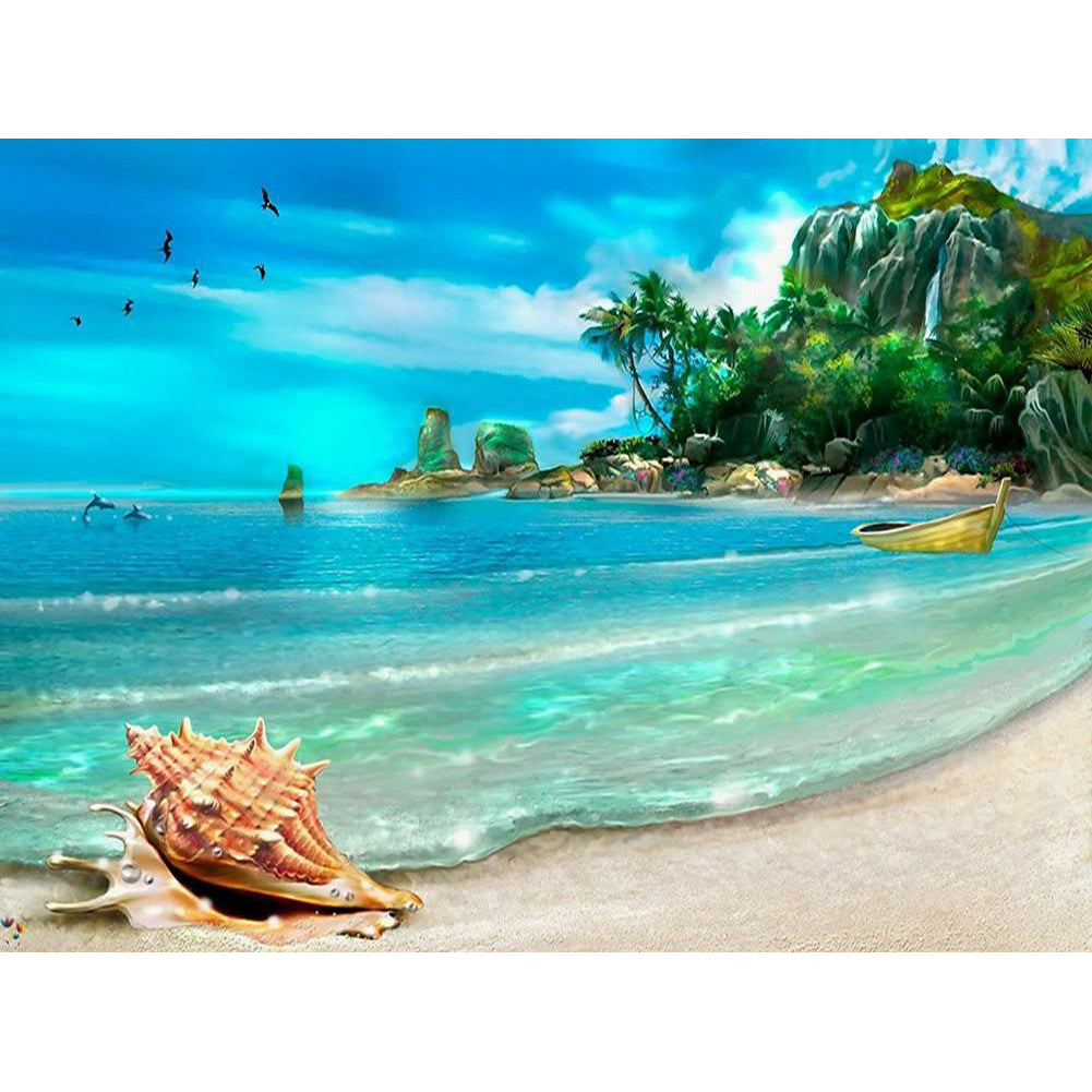 Seashells On The Beach 50*40CM(Canvas) Full Round Drill Diamond Painting