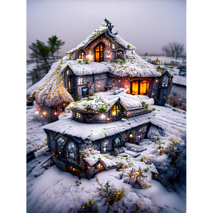 Snow Hut 40*60CM(Canvas) Full Round Drill Diamond Painting