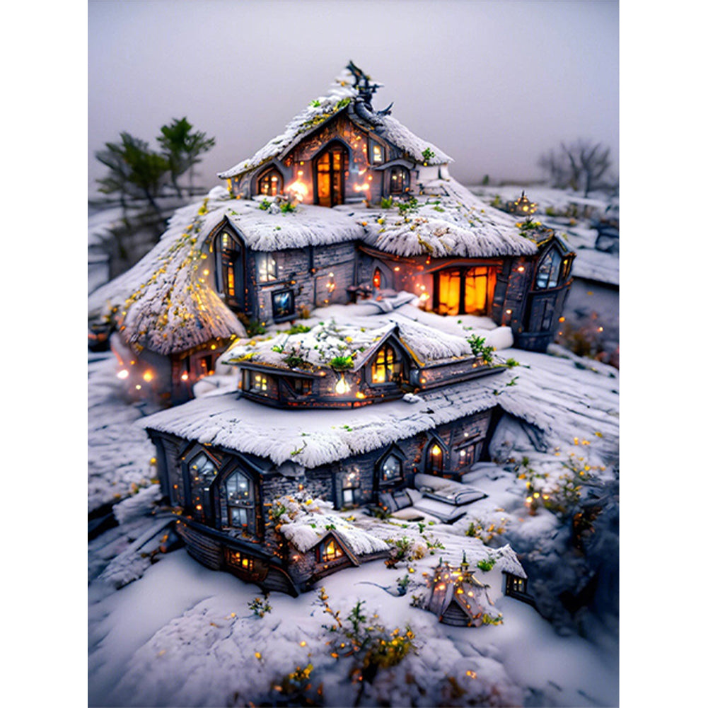 Snow Hut 40*60CM(Canvas) Full Round Drill Diamond Painting