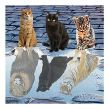 Load image into Gallery viewer, Cat&#39;S Reflection In The Water 40*40CM(Canvas) Full Round Drill Diamond Painting
