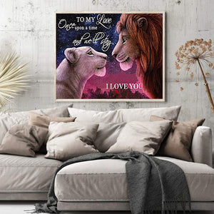 The Lion King And Queen 50*40CM(Canvas) Full Round Drill Diamond Painting