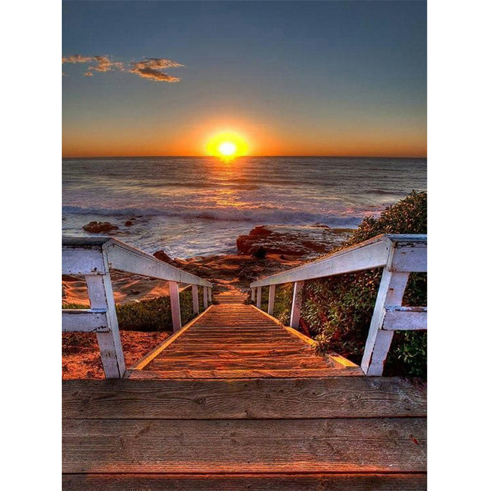 Sunset 40*50CM(Canvas) Full Round Drill Diamond Painting