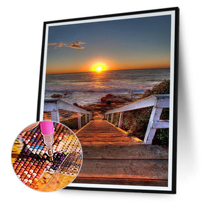 Sunset 40*50CM(Canvas) Full Round Drill Diamond Painting