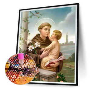 Saint Anthony Of Padua 30*40CM(Canvas) Full Round Drill Diamond Painting