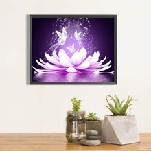 Load image into Gallery viewer, Purple Lotus 50*40CM(Canvas) Full Round Drill Diamond Painting
