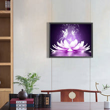 Load image into Gallery viewer, Purple Lotus 50*40CM(Canvas) Full Round Drill Diamond Painting
