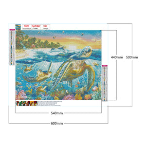 Undersea Turtle 60*50CM(Canvas) Full Square Drill Diamond Painting