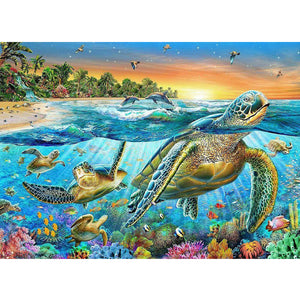 Undersea Turtle 60*50CM(Canvas) Full Square Drill Diamond Painting