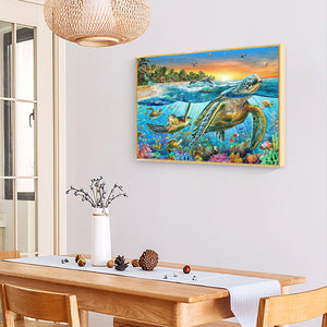 Undersea Turtle 60*50CM(Canvas) Full Square Drill Diamond Painting