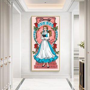 Princess Belle 40*70CM(Canvas) Full Round Drill Diamond Painting