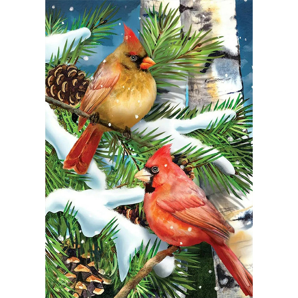 Nordic Cardinal 30*40CM(Canvas) Full Round Drill Diamond Painting