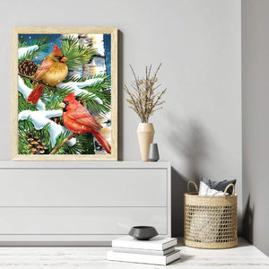 Nordic Cardinal 30*40CM(Canvas) Full Round Drill Diamond Painting