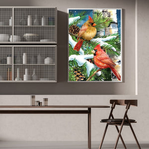 Nordic Cardinal 30*40CM(Canvas) Full Round Drill Diamond Painting