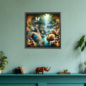 Forest Animal Festival 30*30CM(Canvas) Full Round Drill Diamond Painting