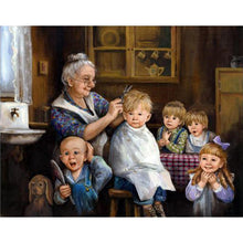Load image into Gallery viewer, Yishu - Grandma And Child - 60*47CM 11CT 3 Stamped Cross Stitch
